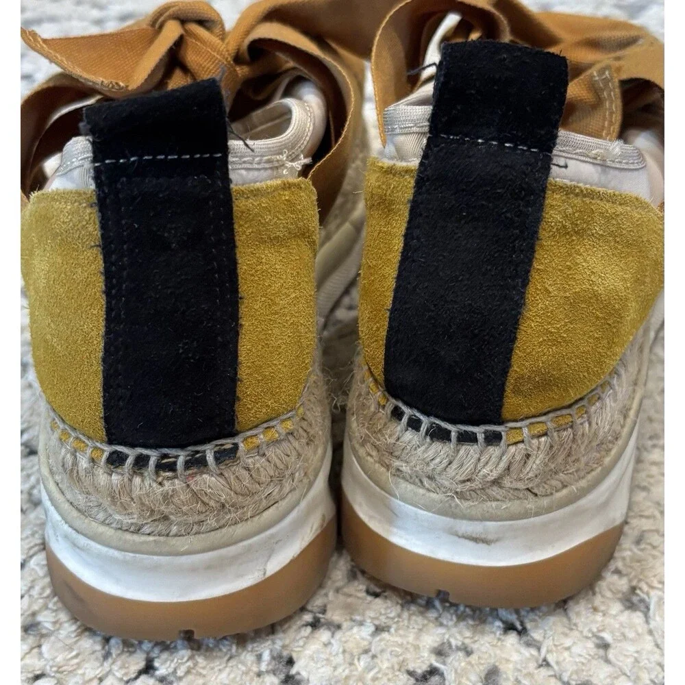 Free People Mustard Yellow and Blush Espadrille Sneakers